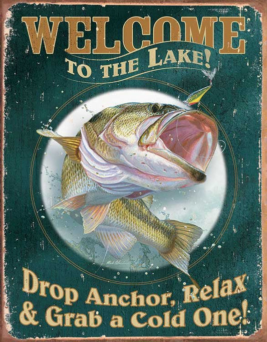 Welcome to the Lake Tin Sign