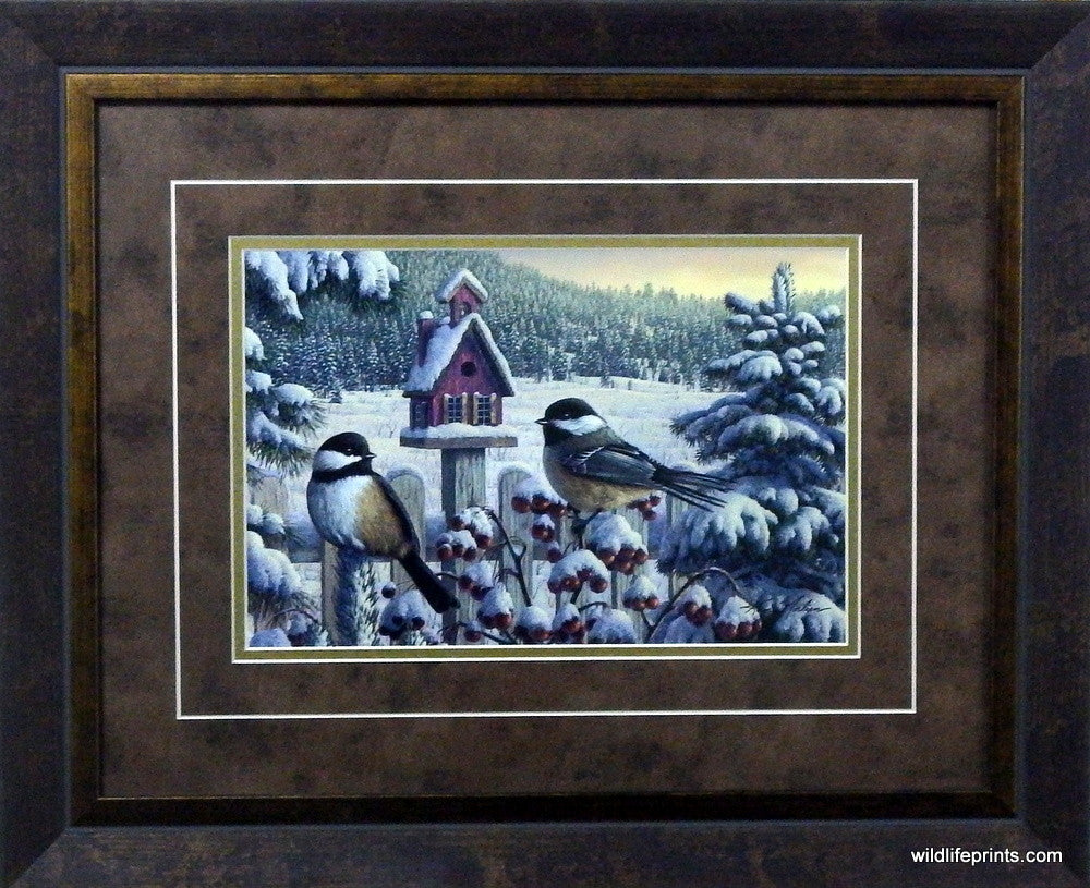 Kim Norlien Winter Chickadees- Framed